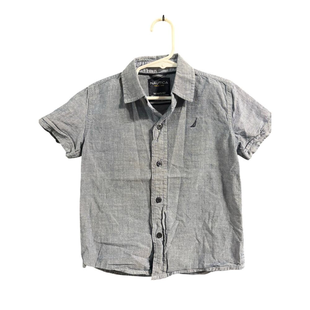 Gray/Blue SS Button Up - Nautica - 5/6